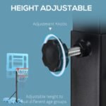 Poolside Basketball Hoop Stand, 36.5"-48.5" Height Adjustable Portable Hoop System w/ Clear Backboard & Fillable Base for Whole Family, Blue, Black, Red - Image 5