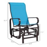 Gliding Lounger Chair, Single Rocker with Lightweight Metal & Mesh Construction, Blue - Image 3