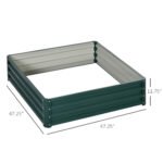 Galvanized Raised Garden Bed, 4' x 4' x 1' Metal Planter Box, for Growing Vegetables, Flowers, Herbs, Succulents, Green - Image 3