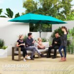 13ft Double-Sided Market Umbrella, Large Patio Umbrella with Solar Lights, Crank Handle for Garden, Pool, Yard - Image 5