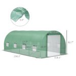 Steel Frame Walk-In Tunnel Greenhouse Garden Warm House Large Hot House Kit with Windows & Door, 19' x 10' x 7', Green - Image 3