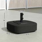 Patio Umbrella Base Outdoor Umbrella Stand with Wheels for 1.5"/1.9" Umbrella Poles - Image 3