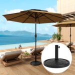 Round Patio Umbrella Base, 26 lbs Resin Outdoor Umbrella Stand Base, Patio Umbrella Stand for 1.3"/1.5"/1.9" Umbrella Poles for Outdoor, Lawn, Poolside - Image 2