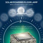 Solar Floor Lamp, Outdoor Garden Lantern Pathway Light & Decorative Driveway Lighting with Auto On/Off LED Lights for Porch, Yard, Lawn, Courtyard, Deck, Gray - Image 5