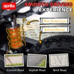 12V Aprilia Licenced Kids Motorcycle with Training Wheels, Spring Suspension, LED Light, USB, Music - Image 7