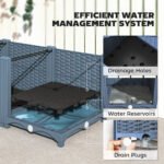 Plastic Raised Garden Bed, 5 x 1 x 1 ft Outdoor Flower Box with Drainage Holes for Vegetables, Herbs, Blue - Image 6