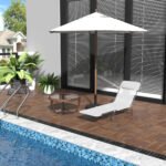 Folding Chaise Lounge Chair, Pool Sun Tanning Chair, Outdoor Lounge Chair with Reclining Back, Breathable Mesh Seat, Headrest for Beach, Yard, Patio, Cream White - Image 2