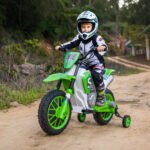 12V Kids Motorcycle w/ Treaded Tires, 5mph Top Speed Electric Bike for Kids, Ride On Motorcycle w/ Training Wheels, Battery Charger, Spring Suspension - Image 2
