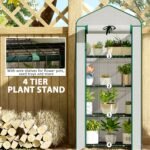 Mini Greenhouse with Screen Roof, 4 Tier Portable Small Greenhouse with High Strength PE Cover, White - Image 6