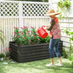 Galvanized Raised Garden Bed, Steel Outdoor Planters with Reinforced Rods, 71" x 36" x 23", Black - Image 2