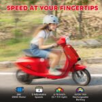24V Kids Motorcycle with 3-Speed, Electric Motorcycle with Rear Suspension and LED Lights for 8-12 Years Old - Image 4