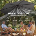 10 ft Cantilever Patio Umbrella with Light, Weight, Offset Hanging Outdoor Umbrella with Protective Cover - Image 7