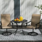 Patio Swivel Chairs Set of 2, High Back Patio Dining Chairs with All-Weather Mesh for Backyard, Lawn, Garden, Brown - Image 7