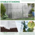 7' x 4' x 7' Outdoor Lean to Greenhouse, Walk-In Green House Plant Nursery with Roll-up Window, PE Cover, White - Image 7