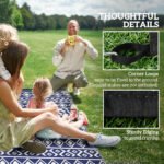 Reversible Outdoor Rug, Waterproof Plastic Straw with Carry Bag, 9' x 12', Blue & White Rhombus Border - Image 8