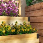 2 Tier Trellis Planter, Wooden Raised Garden Bed, Natural - Image 8