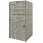 Outdoor Towel Rack for Pool w/ Drawer & Cabinet, Gray
