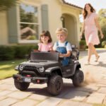 Ride on Truck Car with 2-Seater, 24V Electric Car with 4 Motors, Remote Control, Spring Suspension for 3-8 Years - Image 2