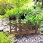 5 ft. Wooden Garden Bridge Footbridge for Backyard Ponds, Creeks, Streams, Carbonized - Image 7