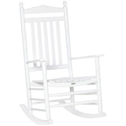 Traditional Wooden High-Back Rocking Chair
