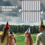 Reversible Outdoor Rug, 9' x 18' Waterproof Plastic Straw Floor Mat, Portable RV Camping Carpet, Large Floor Mat for Backyard, Deck, Picnic, Beach, Gray & White Striped - Image 7