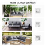 Patio Chair Cushions Set of 4 with Seat & Backrest, Fade Resistant Seat Replacement Cushion Set, Gray - Image 6