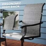 Patio Swivel Chairs Set of 2, High Back Patio Dining Chairs with All-Weather Mesh for Backyard, Lawn, Garden, Gray - Image 6
