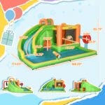 7-in-1 Inflatable Water Slide, Kids Castle Bounce House Includes Slide, Boxing Post, Tunnel Repair Patches - Image 3