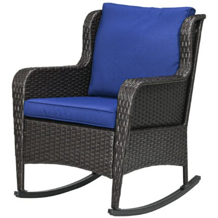 Outdoor Wicker Rocking Chair with Rattan Rocker