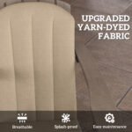 Set of 4 Outdoor Chair Cushions, High Back Adirondack Chair Cushion with Ties, High-Density Foam, Beige - Image 5