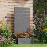 Trellis Planter for Climbing Plants, Raised Garden Bed with Trellis, Planter Box for Outdoor, 28.25" x 15" x 59", Gray - Image 2