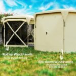 11 x 11ft Pop Up Gazebo Screen Tent with Removable Roof Cover, Roll-up Wind Panels for Camping, Backyard - Image 6