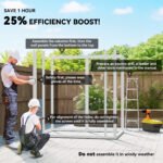 6x4.5 Outdoor Storage Shed, Lockable Tool Shed with Double Doors, Vent and Window for Garden, Cottage Style, Family Use, Gray - Image 4