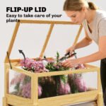 Raised Garden Bed with Mini Greenhouse, Elevated Planter Box with Legs and Bed Liner for Flowers, Vegetables - Image 5