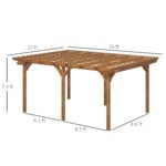 12' x 16' Outdoor Pergola Grape Trellis, Wood Gazebo for Climbing Plants at Garden, Patio, Backyard, Deck, Brown - Image 3