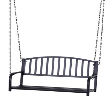 2-Person Metal Outdoor Porch Swing with Hanging Outdoor Swing Chair