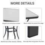 27" Square Bistro Table Garden Dining Table Outdoor Tempered Glass Table - Image 6