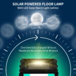Solar Floor Lamp, Outdoor Rattan Garden Lantern Pathway Light & Decorative Driveway Lighting, Black - Image 5