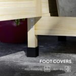 Wooden Potting Bench with Storage, Aluminum Tabletop for Backyard, Patio, Balcony, Natural - Image 6
