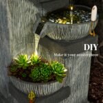 33.5" Water Fountain, 4-Tier Resin Cascading Bowls Outdoor Waterfall Fountain with LED Lights, Pump - Image 8