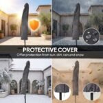10 ft Cantilever Patio Umbrella with Light, Weight, Offset Hanging Outdoor Umbrella with Protective Cover - Image 5
