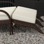 2 Person Patio Wicker Adirondack Chair, High-Back Fire Pit Chair with Cushions, Cream White - Image 8