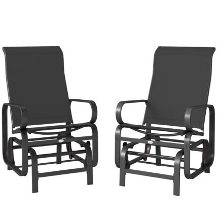 Gliding Lounger Chair Set of 2 with Single Rockers