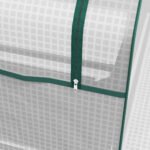 Raised Garden Bed, Outdoor Metal Planter Box with Mini Greenhouse, White and Brown - Image 8