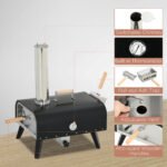 Pellet Wood Fired Pizza Oven, Outdoor Pizza Maker with 12" Rotating Stone, Peel and Waterproof Cover - Image 6