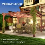 11' x 12.5' Outdoor Wood Pergola with Grape Trellis for Patio, Deck, Backyard, Lawn - Image 6