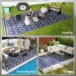 Reversible Outdoor Rug, Waterproof Plastic Straw with Carry Bag, 9' x 18', Blue & White Lantern - Image 5