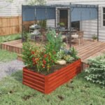 Galvanized Raised Garden Bed, Steel Outdoor Planters with Reinforced Rods, 71" x 36" x 23", Dark Brown - Image 2