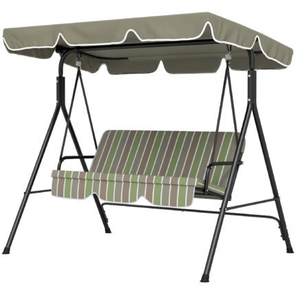 3-Seat Outdoor Patio Swing Chair w/ Cushion