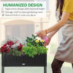 PE Rattan Wicker Raised Flower & Vegetable Planter, Rack Shelf Box - Image 6